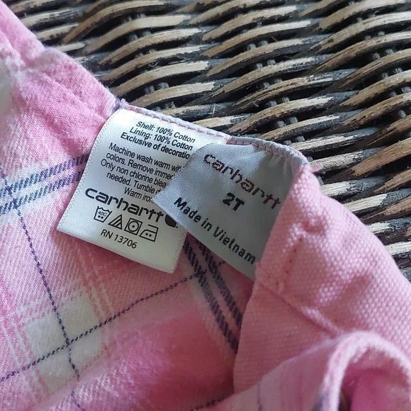 Carhartt Pink Flannel Lined Overalls - Picture 4 of 16